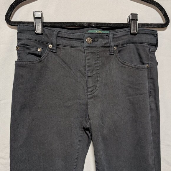 Lauren Ralph Lauren Black Heritage Straight Leg Jeans Classic Denim Women's 4‎ - Picture 2 of 10